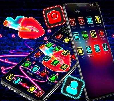 Neon Lips Launcher Theme💞 screenshot 4