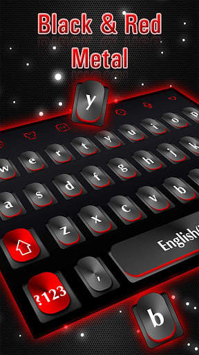 Black & Red Metal Keyboard Theme स्क्रीनशॉट 1