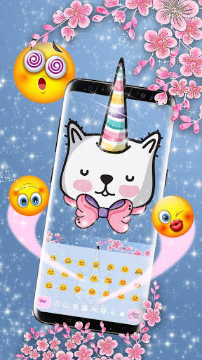 Cute Cat Flower Keyboard screenshot 3