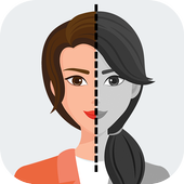 Aging face icon