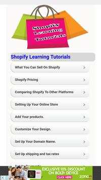 Shopify Learning Tutorials screenshot 1