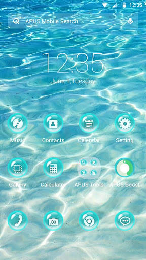 Pure Water-APUS Launcher theme 1 تصوير الشاشة