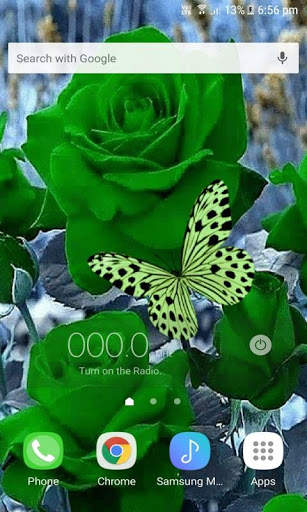 Green Roses Butterfly LWP screenshot 2