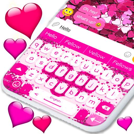Pink Hearts Keyboard 💕 Love Keyboard Themes 2.4.5