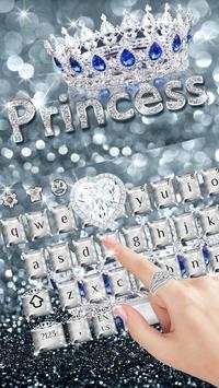 Princess Silver Crown Glitter Keyboard Theme स्क्रीनशॉट 2