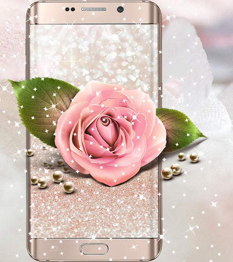Silver Rose Gold Theme Live Wallpaper screenshot 2