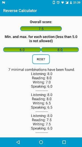 IELTS Calculator screenshot 2