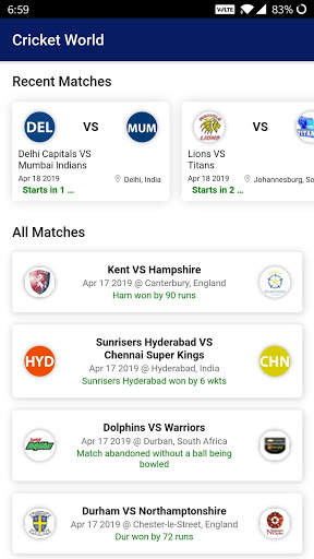 Cricket T20 Worldcup 2019 - Cricket Live Score screenshot 1