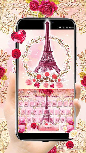 Pink SMS Flowers Keyboard Themes 2019 screenshot 1