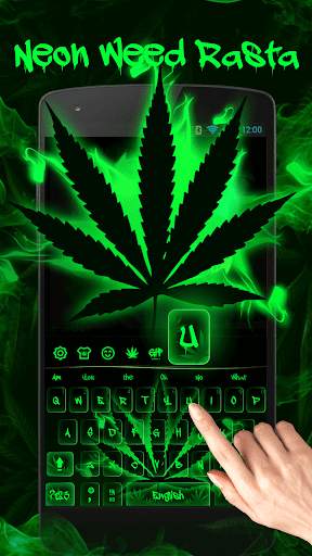 Neon Weed Rasta Keyboard Theme screenshot 1