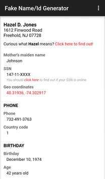 Fake Name/Id Generator screenshot 3