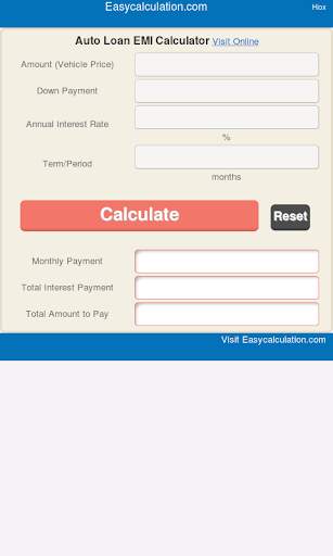 Auto Loan EMI Calculator screenshot 1