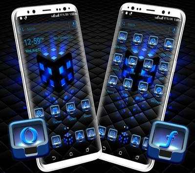 Blue Lighting Cube Launcher Theme screenshot 2