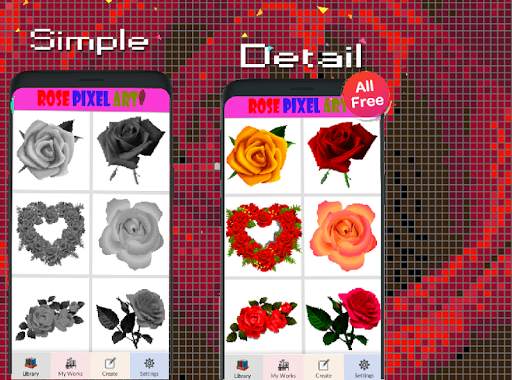 Rose Flower Pixel Art-Color By Number New 2021 4 تصوير الشاشة