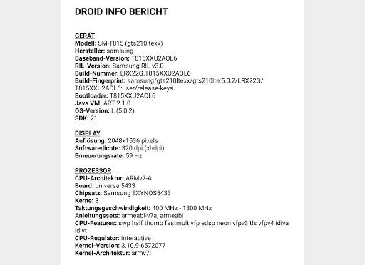 Droid Hardware Info screenshot 14