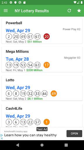 NY Lottery Results screenshot 1
