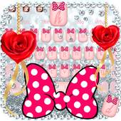 Lovely pink diamond keyboard theme 10001001