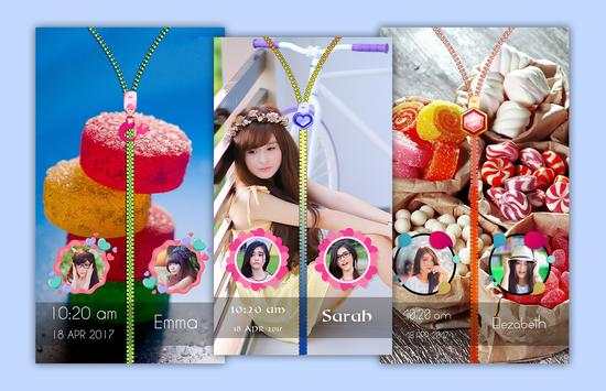Candy Zipper Lock Screen screenshot 1