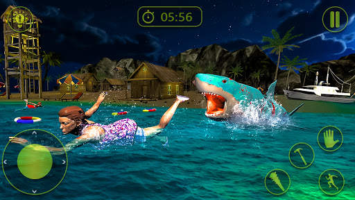 Scary Shark Hunting Games - Beach Shark Attack 3D स्क्रीनशॉट 2