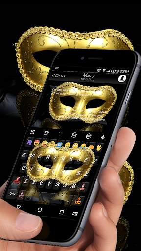 Gold Masquerade Emoji Keyboard screenshot 1