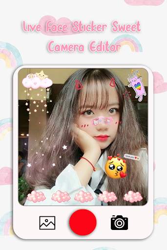 Live Face Stickers Sweet Camera  Editor screenshot 2