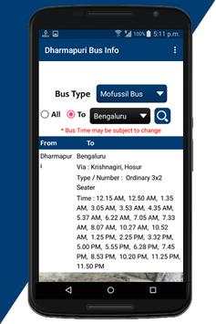 Dharmapuri Bus Info screenshot 2