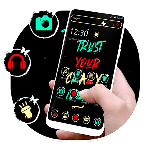 Black Color Crazy Art Theme icon