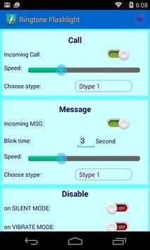 Ringing Flashlight SMS & Call screenshot 1