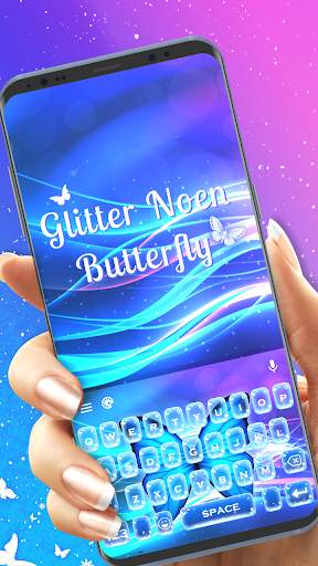 Glitter neon butterfly keyboard theme स्क्रीनशॉट 1