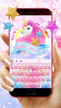 Glitter unicorn girl keyboard screenshot 1
