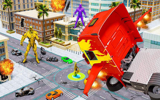 Flying Cargo Transport Truck Transform Robot Games screenshot 9