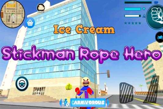 Ice Cream Stickman Rope Hero screenshot 1