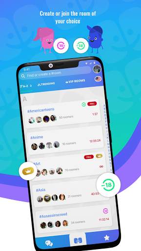 Roomco: chat rooms, date, fun screenshot 1
