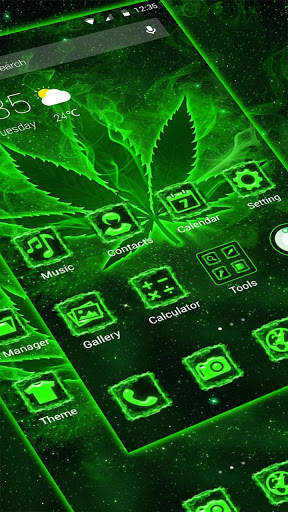 Neon Green Weed APUS Launcher Theme screenshot 3