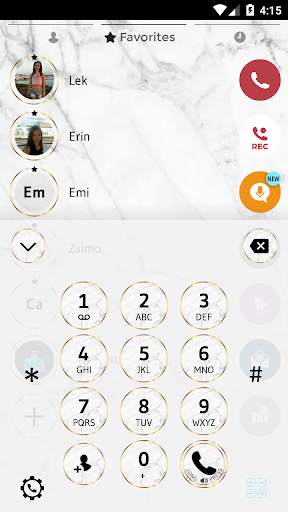 Marble White Phone Dialer Theme screenshot 2