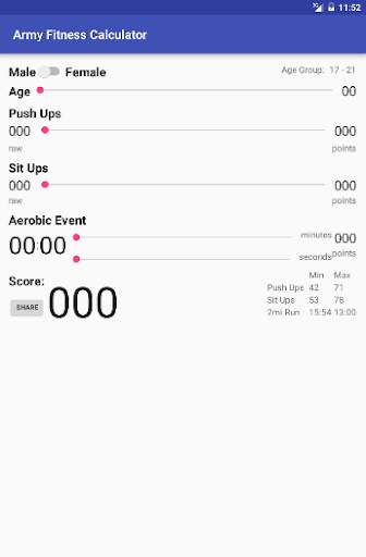 Army Fitness Calculator (ACFT/APFT) screenshot 9