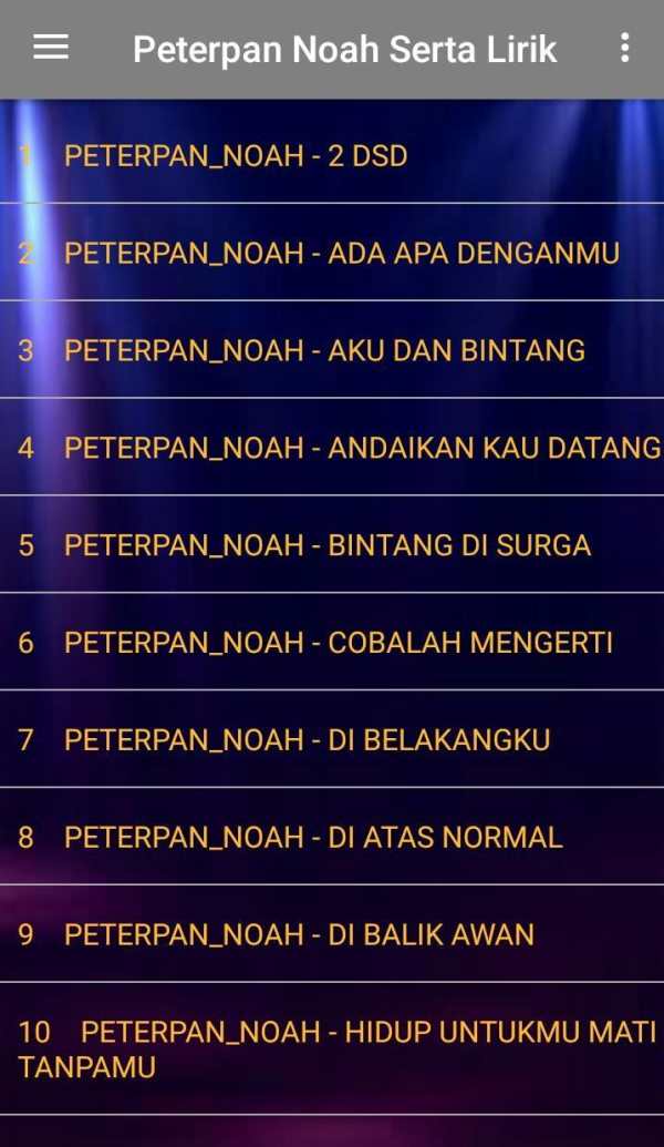 Peterpan Noah Serta Lirik screenshot 4