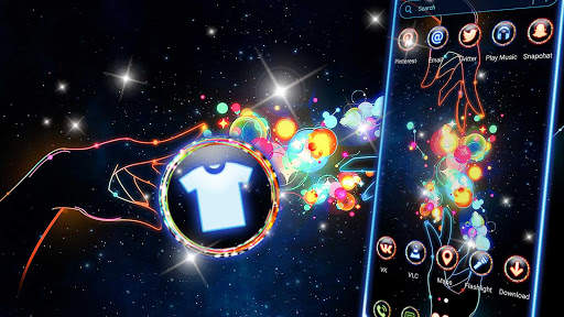 Neon Magical Hand Launcher Theme screenshot 2