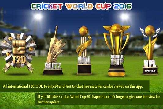 Cricket World Cup 2016 screenshot 1