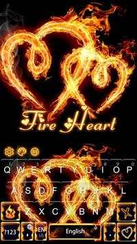 Fire Heart Love Keyboard screenshot 1