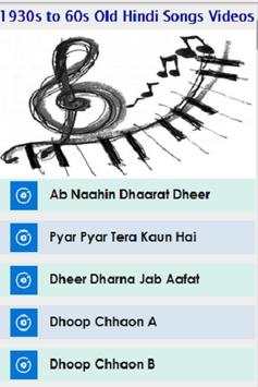1930s - 60s Old Hindi Songs Videos screenshot 1