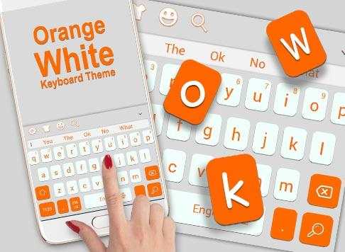 Orange White Keyboard Theme screenshot 4
