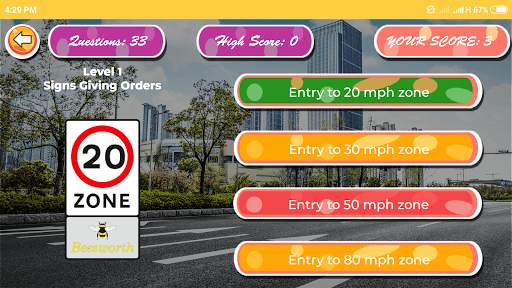 Driving theory test : Road signs and Traffic signs screenshot 3