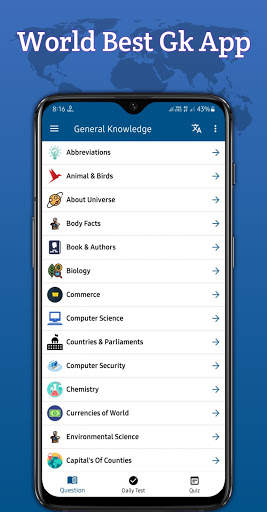 World General Knowledge (English) screenshot 1