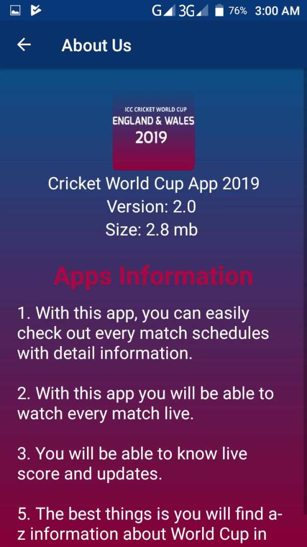 Cricket World Cup App 2019 screenshot 8