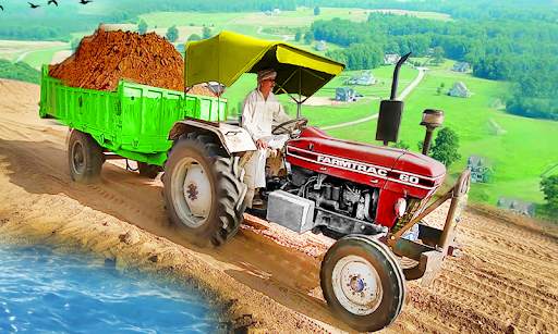 Tractor Trolley Free Cargo Game-Driving Simulator screenshot 3