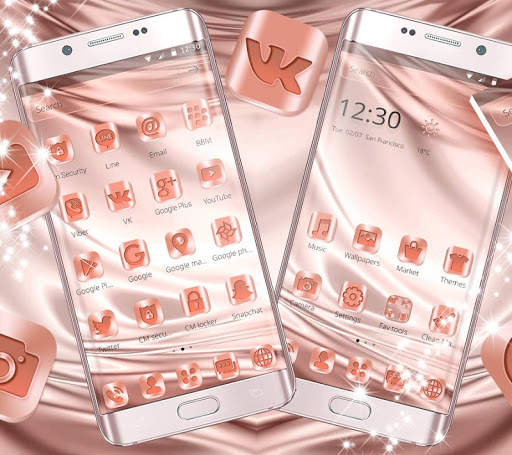 Rose Gold Silk Launcher Theme screenshot 6