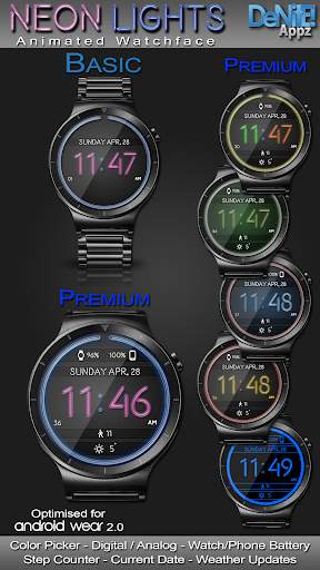 Neon Lights HD Watch Face Widget & Live Wallpaper screenshot 1