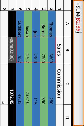 Simple Spreadsheet (free/ads) screenshot 2