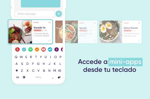 Teclado Fleksy GIF Emoji Temas screenshot 5